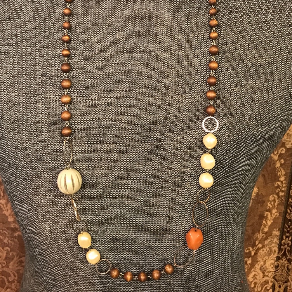 Brown, Beige, and orange necklace